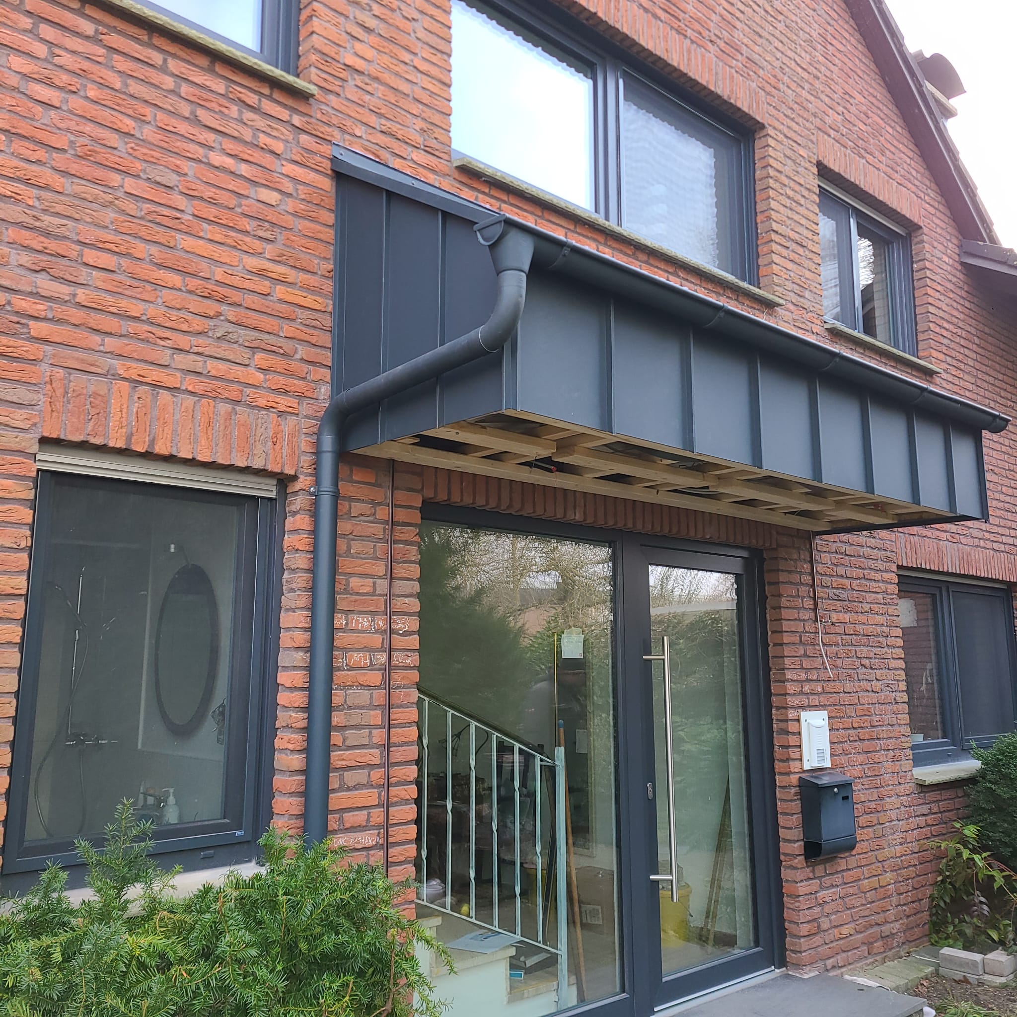 Haustürüberdachung Alu verkleidung, Prefa, Haushaut